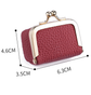 Black Genuine Leather Mini Kiss-Lock Jewelry Pouch - Portable Travel Organizer for Rings, Earrings, Necklaces, and Coins