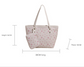 White Large Capacity Daily Commuter Tote Bag Set | Versatile Shoulder Handbag with Matching Pouch | 38cm Length Casual Carryall