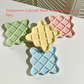 Green Ceramic Slow Feeder Licking Plate for Cats and Dogs | Raised Anti-Choking Grid Design | 11.5 cm Durable Pet Dish