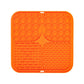 2PCS Orange 20 x 20 cm Silicone Pet Lick Mat | Multi-Zone Slow Feeder Pad with Suction Cups | Anxiety Relief Dog & Cat Bowl