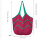Purple Bohemian Chic Knit Tote Bag | Large Capacity Chevron Weave Shoulder Bag | Fashionable Casual Mesh Carryall
