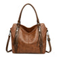 Brown Vintage Soft PU Leather Tote Bag | Large Capacity Multi-Pocket Handbag | Convertible Shoulder & Crossbody Bag