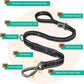 Black Heavy Duty Elastic Bungee Dog Leash | Anti-Pull Safety Shock Absorber | Multi-Functional Training Lead for Medium to Large Dogs