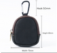 Blue Genuine Crazy Horse Leather Mini Coin Purse Zipper Shell Pouch Small Earphone Case Key Holder with Carabiner Clip 8.5cm for Travel