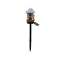 Purple House Solar Powered Mushroom House Garden Stake Lights - Outdoor Waterproof Resin Landscape Decorative Lamps with Warm LED Glow for Patio, Lawn, and Yard