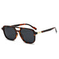 Brown Retro Double Bridge Square Frame Polarized Sunglasses - Driving Sun Protection Eyewear