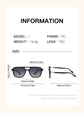 Amber-hued Tea Retro Double Bridge Square Frame Polarized Sunglasses - Driving Sun Protection Eyewear