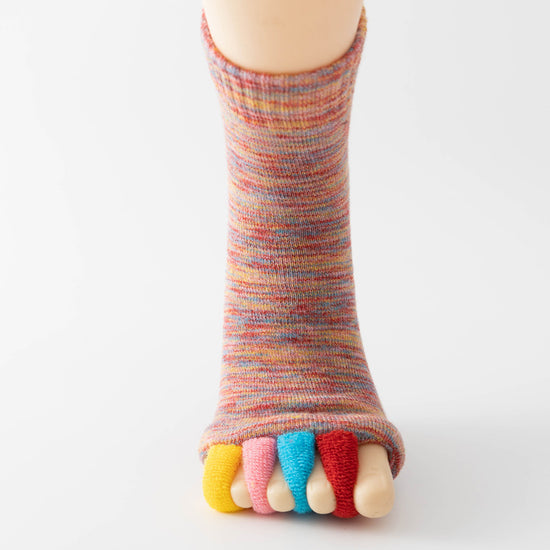 Colorful-pink Open-Toe Yoga Five-Toe Socks | Bunion Corrector and Anti-Odor Design | Breathable Toe Separator Fitness Wear (One Size)