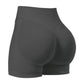 S Grey High-Elastic Hip Yoga Shorts - Seamless Mid-Intensity Pilates Workout Shorts