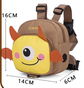 Brown Cute Cartoon Monster Pet Backpack | Small Dog Self-Wearing Snack Bag | Adjustable Harness with Leash Attachment and Waste Bag Dispenser