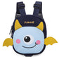 Navy Blue Cute Cartoon Monster Pet Backpack | Small Dog Self-Wearing Snack Bag | Adjustable Harness with Leash Attachment and Waste Bag Dispenser