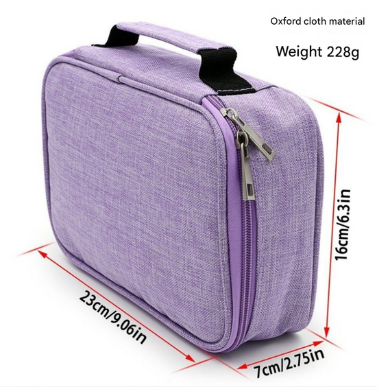 Black72-Slot Pencil Case  Large Capacity -Oxford Cloth Storage for Students, Artists & Stationery (23x7x16 cm, 228g)