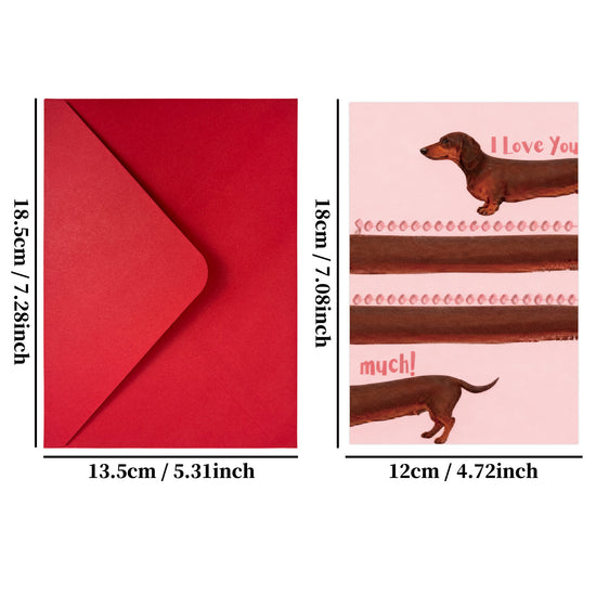 10-Pack Adorable Dachshund Valentine&