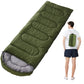 Army Green 0.7kg Ultra-Lightweight Compact Sleeping Bag | Portable Outdoor Camping & Travel Gear | Breathable Warm Weather Sleep System