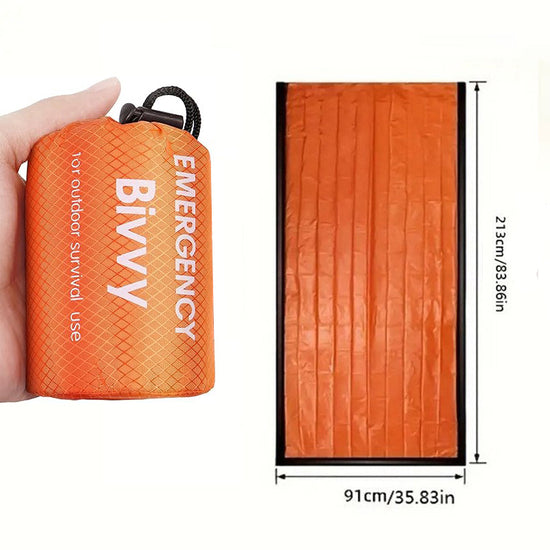 Green 2-Pack Emergency Thermal Bivvy Sleeping Bag | High-Efficiency Heat Retention Survival Sack | Waterproof & Windproof Portable Shelter for Outdoor Camping 91x213cm