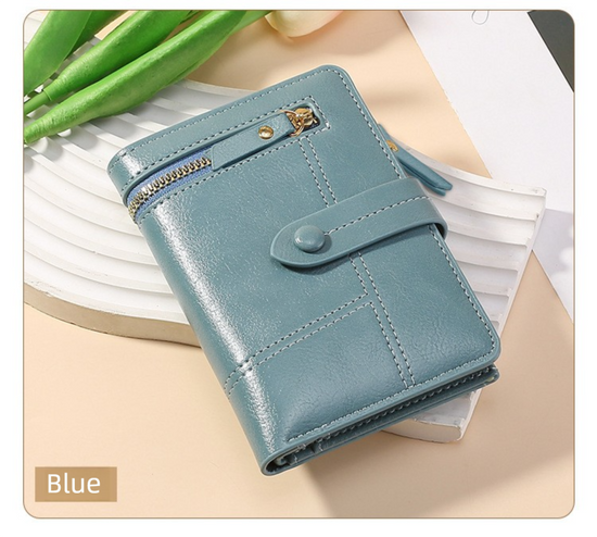 Blue Soft PU Leather Women&