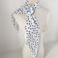 2 Pcs White Dot Pattern Rose Flower Thin Scarf – Elegant and Versatile Neck Wrap for Women