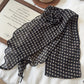 2 Pcs Black Fruit Pattern Rose Flower Thin Scarf – Elegant and Versatile Neck Wrap for Women