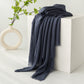 Dark Blue Cotton and linen scarves - Elegant, solid-color, lightweight shawls, soft and comfortable, suitable for pairing with various outfits.