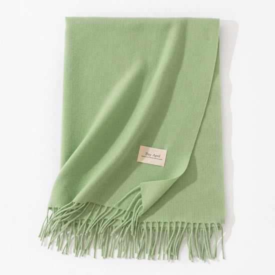 Green Autumn & Winter Korean-Style Women&