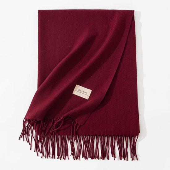 Dark Red Autumn & Winter Korean-Style Women&