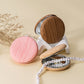 2 Pcs Grey Portable Wooden-Style Makeup Mirror - Dual-Sided High-Definition Compact Mirror