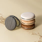 2 Pcs Beige Portable Wooden-Style Makeup Mirror - Dual-Sided High-Definition Compact Mirror