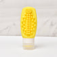 Yellow Travel Silicone Refillable Bottle Set – Multi-Functional Soft-Squeeze Dispenser with Built-in Brush (3-Pack)