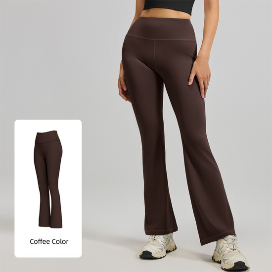 S Coffee High-Waisted Flared Yoga Pants – Sculpting & Slimming Fitness Leggings