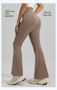M Coffee High-Waisted Flared Yoga Pants – Sculpting & Slimming Fitness Leggings