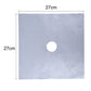 10 Pcs Silver Heat-Resistant Gas Stove Mat – Non-Stick Teflon Coated Fiberglass Protector for Cooktops (270mm × 270mm)