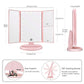 Black 360° Rotating LED Tri-Fold Makeup Mirror – 22-Bulb Illuminated Vanity Mirror with 1X/2X/3X Magnification