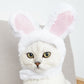 2 Pcs White Adorable Bunny Ears Cat Hat – Soft Plush Pet Costume Headband for Cats