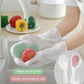 3 Pairs of Grey Brush Gloves Integrated Brush Glove – Multifunctional Cleaning Glove for Kitchen, Dishwashing & Household Tasks