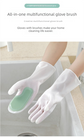 3 Pairs of Grey Brush Gloves Integrated Brush Glove – Multifunctional Cleaning Glove for Kitchen, Dishwashing & Household Tasks