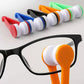 10 Pcs Orange Portable Eyeglass Cleaning Clip - Dual-Sided Microfiber Tongs for Safe, Streak-Free Lens Care