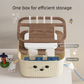 Beige Router Storage Box – Multi-Layer Cable Management Organizer for Home Wi-Fi Equipment
