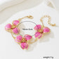 White Floral Enamel Jewelry Set – Five-Piece Alloy Accessory Collection with Minimalist Botanical Design