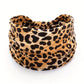 Khaki Leopard print Yoga Headband – Elastic Sweat-Wicking Hairband for Women