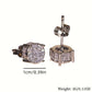 Silver Unisex Round Crystal Stud Earrings – Full-Pave Micro-Set Alloy Ear Jewelry