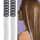 Silver Laser Iridescent Hair Extensions – 12-Piece Clip-In Highlight Strands (High-Temperature Fiber)