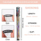 Pearl White Laser Iridescent Hair Extensions – 12-Piece Clip-In Highlight Strands (High-Temperature Fiber)