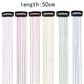 Pearl White Laser Iridescent Hair Extensions – 12-Piece Clip-In Highlight Strands (High-Temperature Fiber)