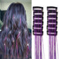 Purple Laser Iridescent Hair Extensions – 12-Piece Clip-In Highlight Strands (High-Temperature Fiber)