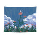 Flowers Under the Moon Wall Tapestry 200x150cm - Soft Plush Fabric Hanging for Bedroom, Living Room, Dorm Decor - Includes Mounting Kit for Easy Installation
