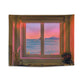 A pattern of sunset clouds outside the window Wall Tapestry 200x150cm - Soft Plush Fabric Hanging for Bedroom, Living Room, Dorm Decor - Includes Mounting Kit for Easy Installation