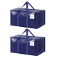 2 Pack Extra Heavy Duty Large Moving Bags with Strong Zipper & Comfortable Handles, Sturdy & Durable Clothes Storage Bags Totes Bins,  Packing Moving Boxes for Clothes, Bedding, Dorm & Travel, Dark Blue