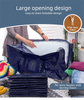 2 Pack Extra Heavy Duty Large Moving Bags with Strong Zipper & Comfortable Handles, Sturdy & Durable Clothes Storage Bags Totes Bins,  Packing Moving Boxes for Clothes, Bedding, Dorm & Travel, Dark Blue