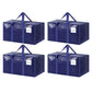 4 Pack Extra Heavy Duty Large Moving Bags with Strong Zipper & Comfortable Handles, Sturdy & Durable Clothes Storage Bags Totes Bins,  Packing Moving Boxes for Clothes, Bedding, Dorm & Travel, Dark Blue