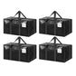 4 Pack Extra Heavy Duty Large Moving Bags with Strong Zipper & Comfortable Handles, Sturdy & Durable Clothes Storage Bags Totes Bins,  Packing Moving Boxes for Clothes, Bedding, Dorm & Travel, Black